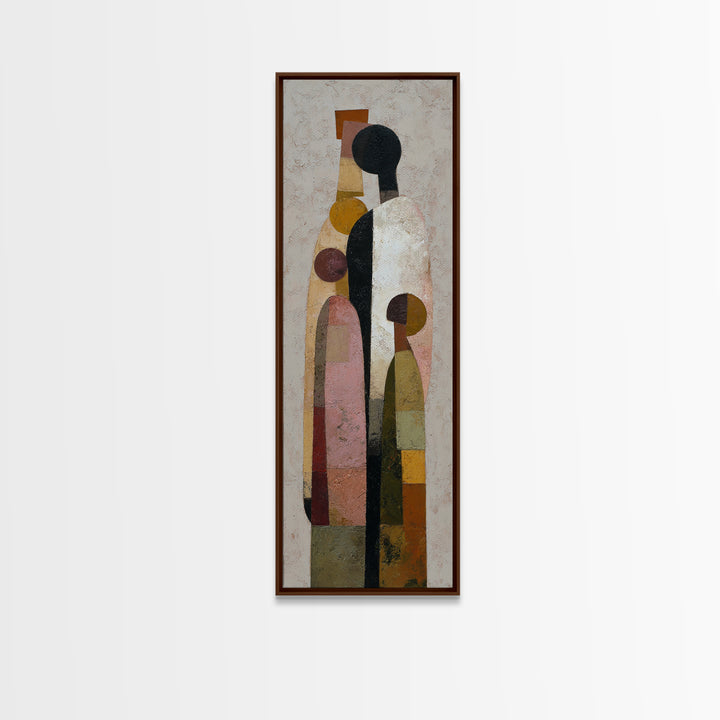 Abstract Family Figures Canvas Print, Tribal Art, Rustic Home Decor, Living Room Decor, Fine Art, Tribal, Modern Decor, TRI-1x3-11