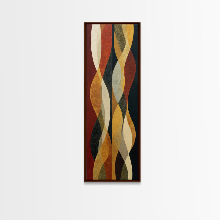 Abstract Drum Circle Suggested Through Repeated Forms Framed Canvas Print, Tribal Art, Wall Art, Living Room Decor, TRI-1x3-66