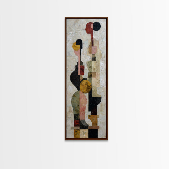 Abstract Family Figures Framed Canvas Print, Tribal Art, Room Decor, Living Room Decor, Fine Art, Tribal, Abstract Wall Art, TRI-1x3-83