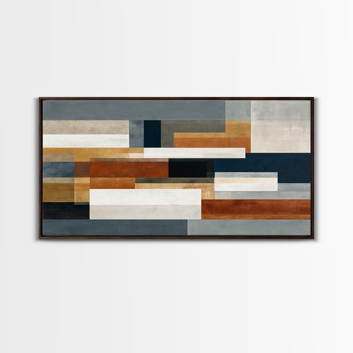Earth Tone Geometric Pattern by Woven Cloth Canvas Print, Tribal Art, Abstract Painting, Living Room Decor, Fine Art, Tribal, TRI-2x1-70