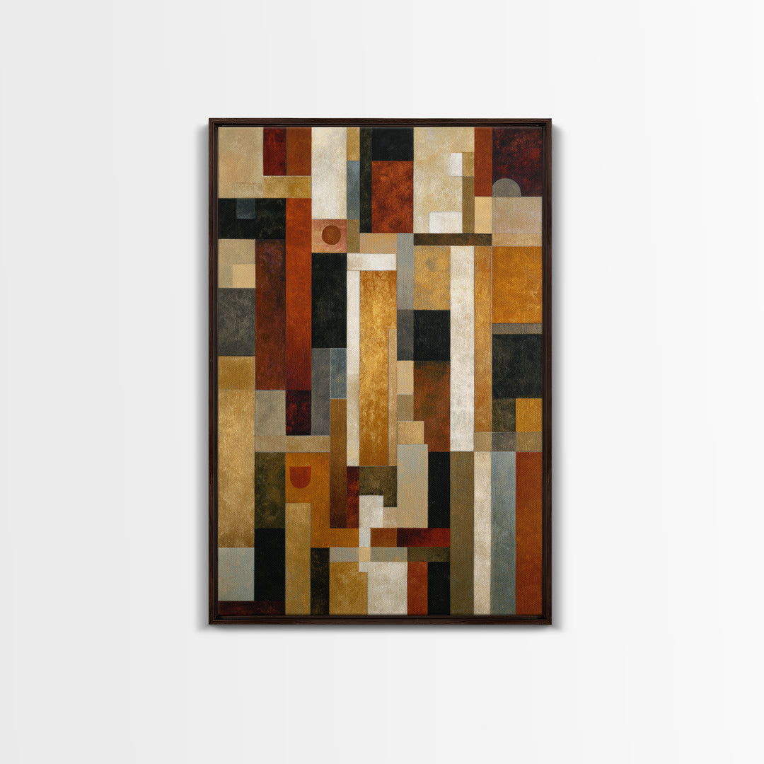 Geometric Border Design by Global Textiles Framed Canvas Print, Tribal Art, Gallery Wall Art, Living Room Decor, Tribal, TRI-2x3-100