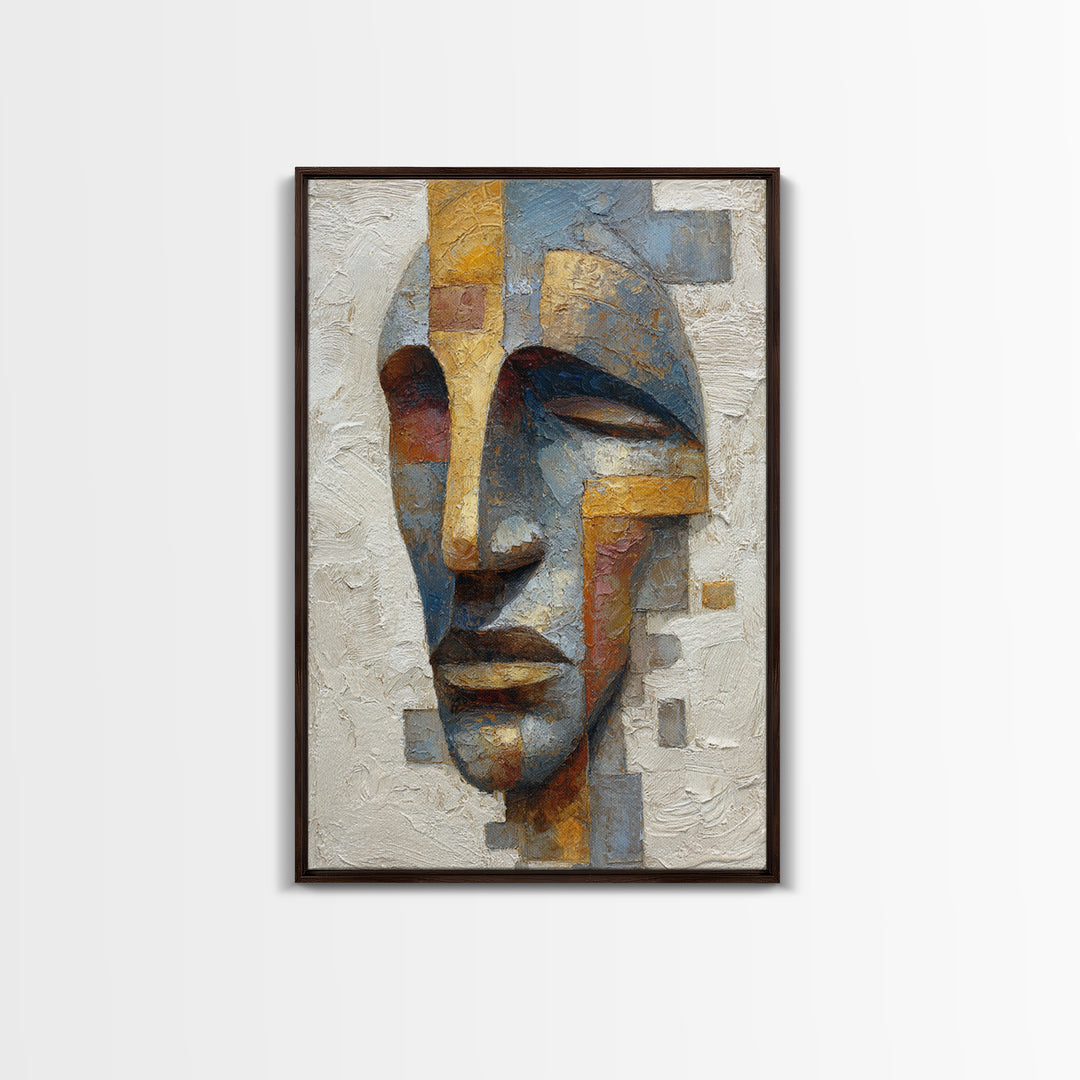 Bold Mask Portrait Canvas Print, Tribal Art, Ethnic Art, Living Room Decor, Fine Art, Tribal, Contemporary Art, Wall Art, TRI-2x3-57