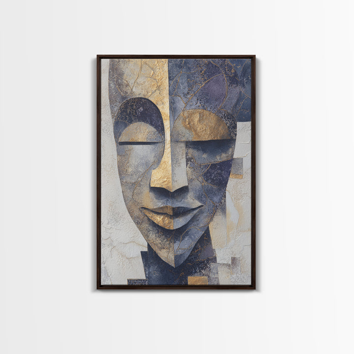 Bold Mask Portrait Canvas Print, Tribal Art, Canvas Painting, Living Room Decor, Oil Painting, Tribal, Original Abstract, TRI-2x3-9
