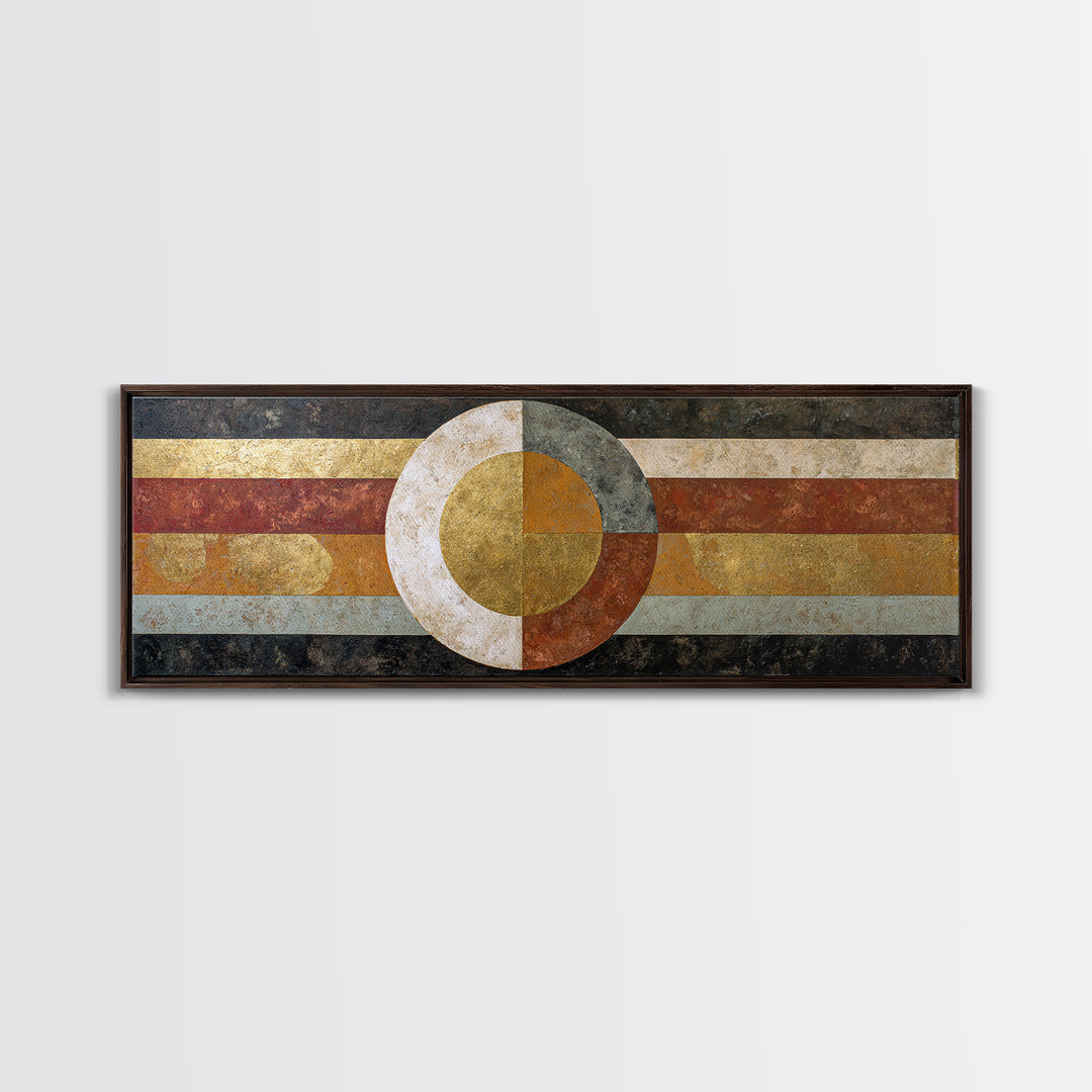Geometric Border Design by Global Textiles Framed Canvas Print, Tribal Art, Abstract Art, Living Room Decor, Fine Art, Tribal, TRI-3x1-84