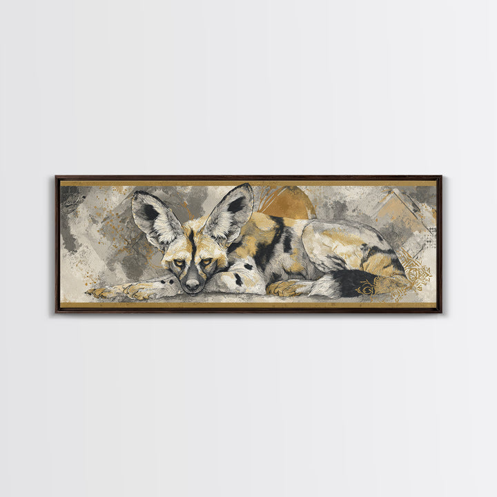 Stylized Animal Totem Canvas Print, Tribal Art, Abstract Wall Art, Living Room Decor, Oil Painting, Tribal, Black and White Art, TRI-3x1-92