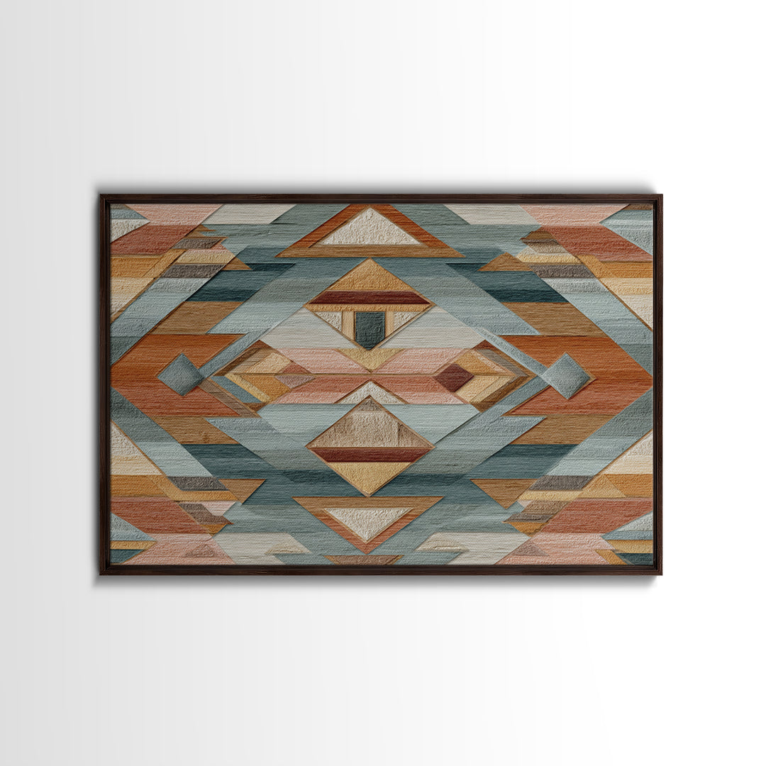 Desert Rhythm Pattern Framed Canvas Print, Tribal Art, Gallery Wall Art, Living Room Decor, Fine Art, Tribal, Minimalist Decor, TRI-3x2-2