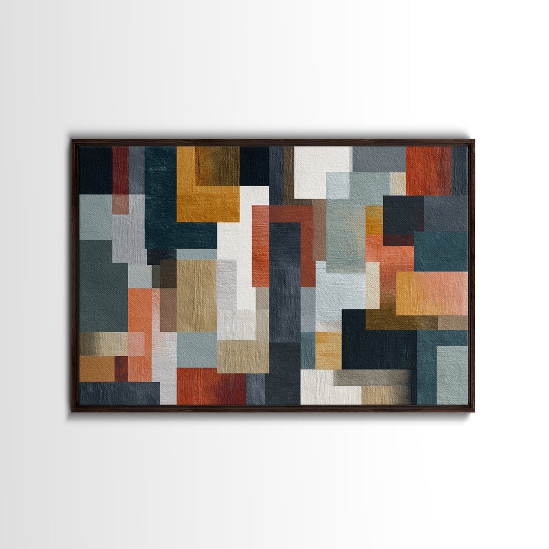 Earth Tone Geometric Pattern by Woven Cloth Canvas Print, Tribal Art, Minimalist Decor, Living Room Decor, Fine Art, Tribal, TRI-3x2-30