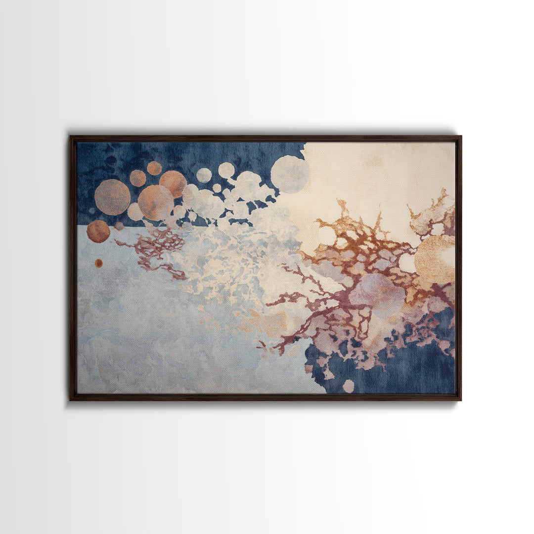 Indigo Textile Design Framed Canvas Print, Tribal Art, Art Print, Living Room Decor, Fine Art, Tribal, Abstract Wall Art, TRI-3x2-36