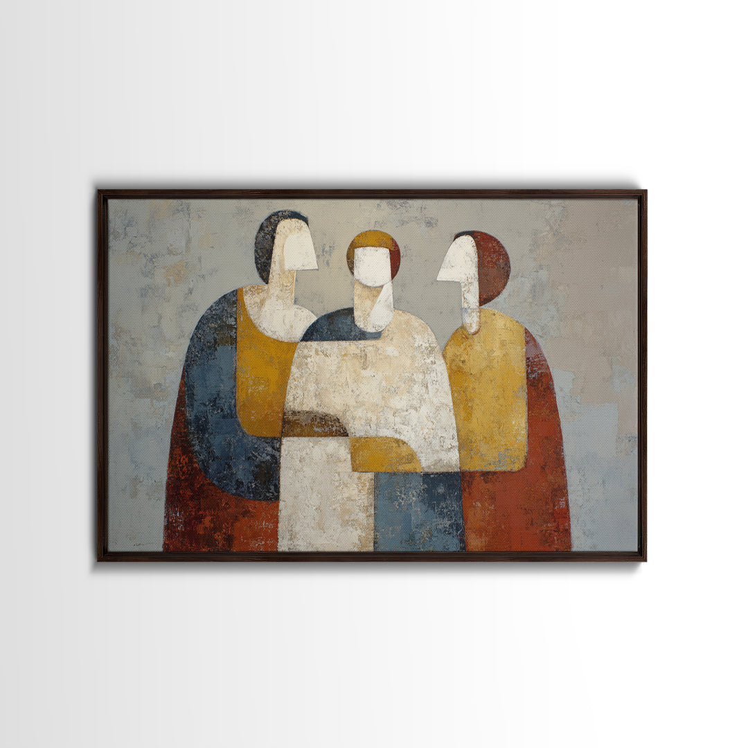 Abstract Family Figures Canvas Print, Tribal Art, Original Art, Living Room Decor, Fine Art, Tribal, Native American Art, TRI-3x2-51
