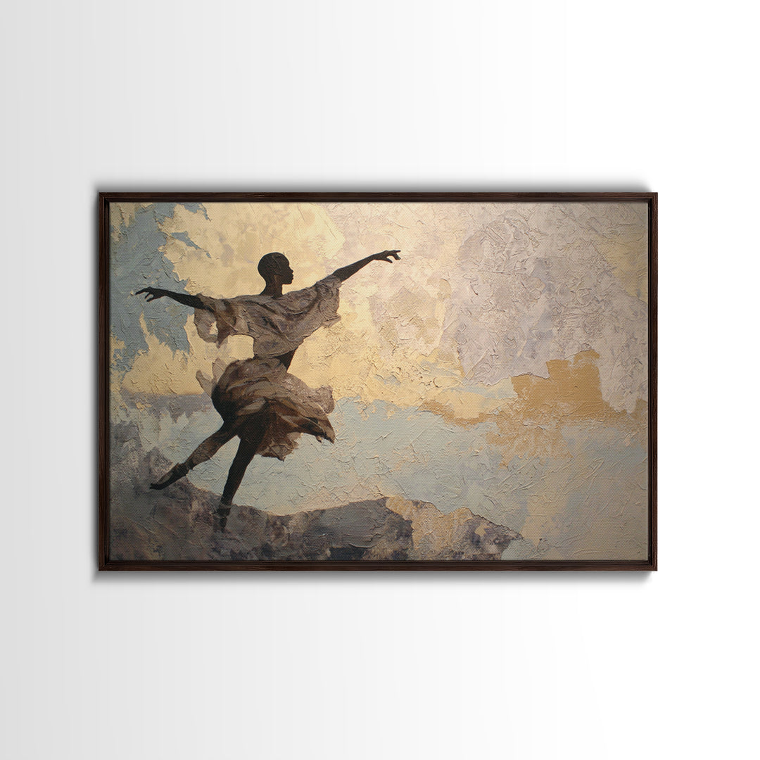 Ceremonial Dancer Silhouette Framed Canvas Print, Tribal Art, Abstract Print, Living Room Decor, Abstract Art, Tribal, TRI-3x2-7