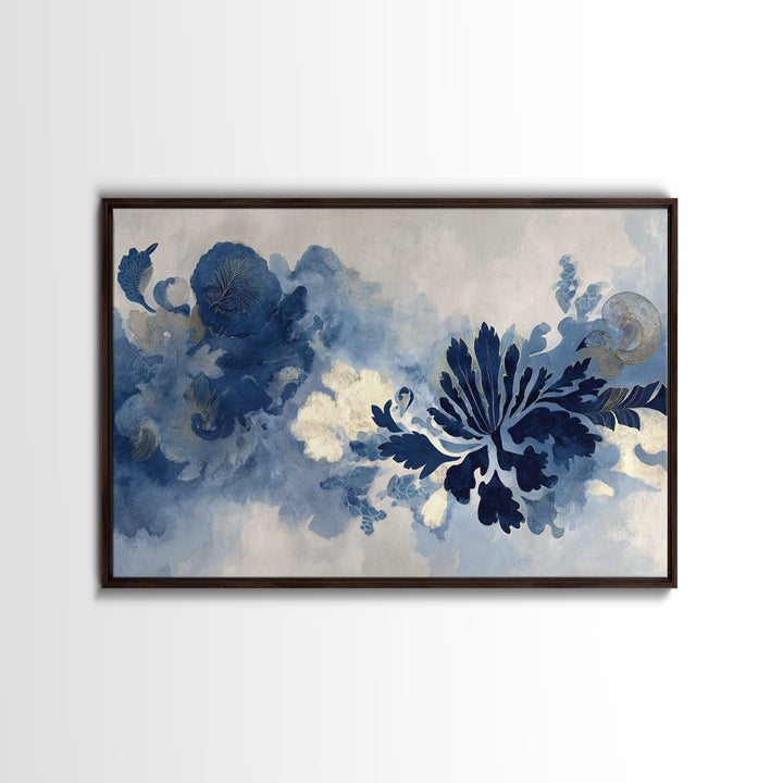 Indigo Textile Design Canvas Print, Tribal Art, Abstract Painting, Living Room Decor, Fine Art, Tribal, African Decor, TRI-3x2-84