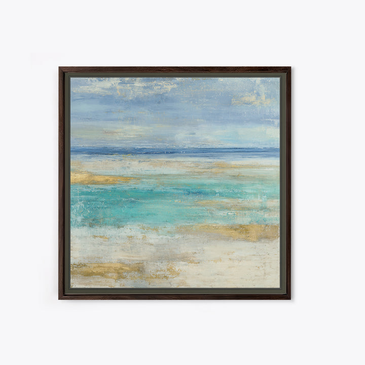 Tropical Lagoon with Turquoise Water Canvas Print, Tropical Art, Abstract Painting, Living Room Decor, Fine Art, Tropic, TRO-1x1-31