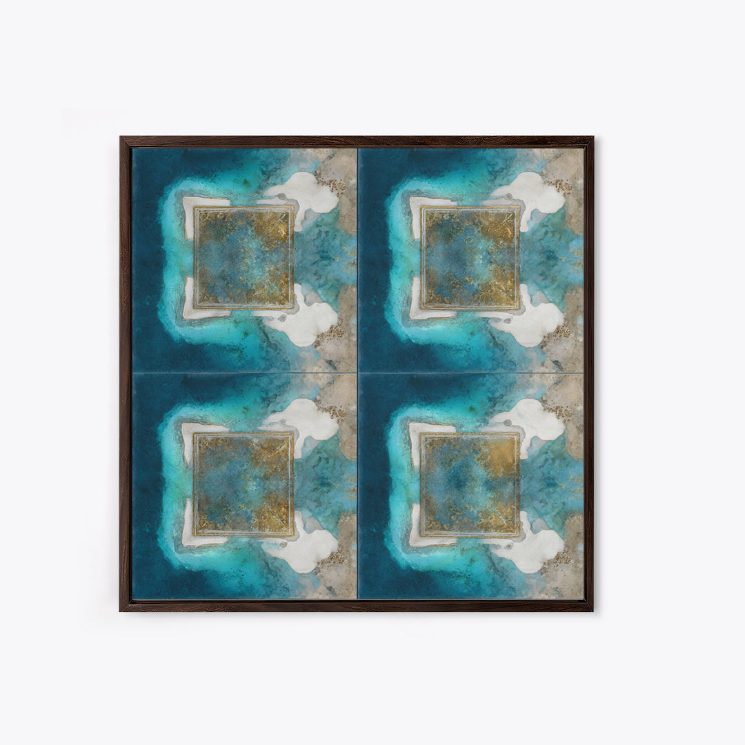 Tropical Lagoon with Turquoise Water Canvas Print, Tropical Art, Beach Prints, Living Room Decor, Watercolor Art, Tropic, TRO-1x1-55
