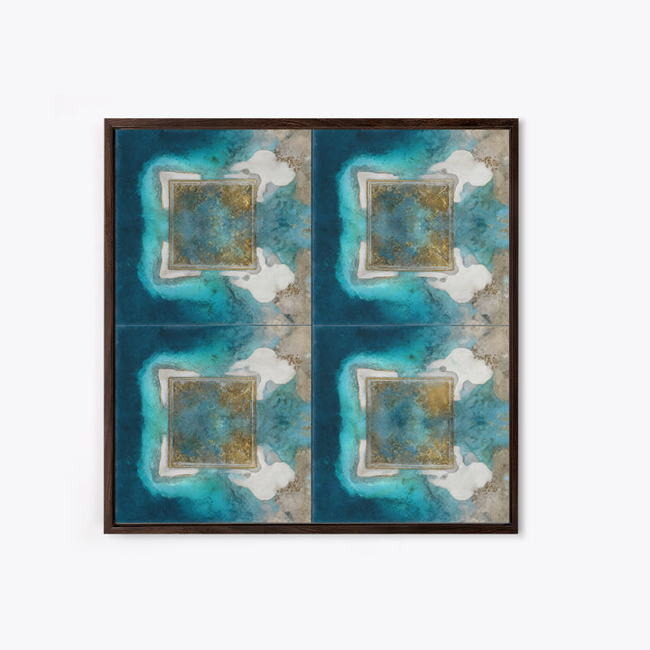 Tropical Lagoon with Turquoise Water Canvas Print, Tropical Art, Beach Prints, Living Room Decor, Watercolor Art, Tropic, TRO-1x1-55