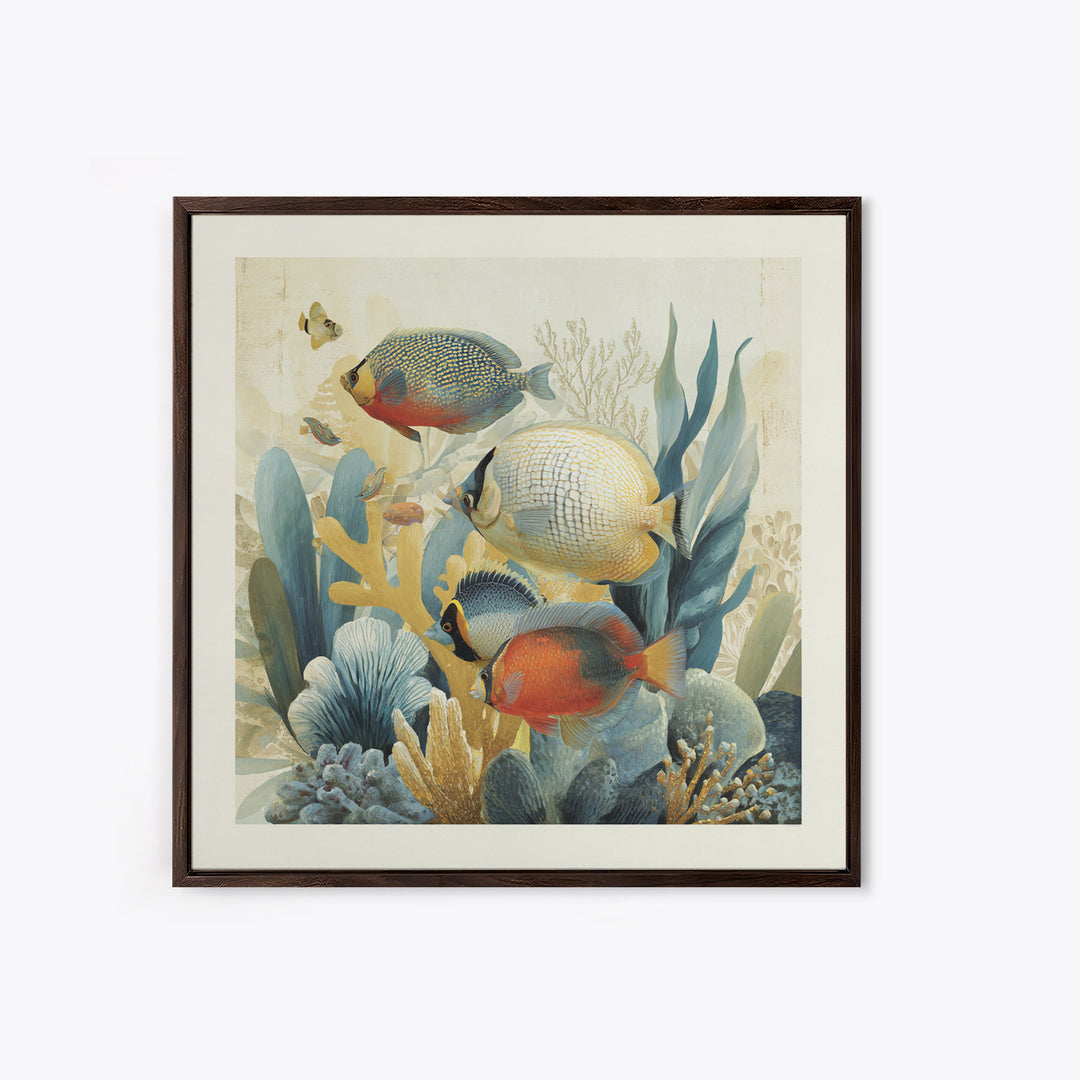 Tropical Fish over Coral Reef Canvas Print, Tropical Art, Gallery Decor, Living Room Decor, Fine Art, Tropic, Wall Art, TRO-1x1-59