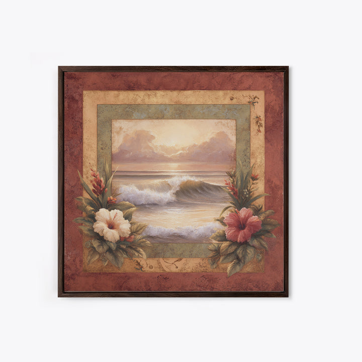 Sunset Surf Scene Canvas Print, Tropical Art, Modern Decor, Living Room Decor, Fine Art, Tropic, Wall Decor, Digital Prints, TRO-1x1-94