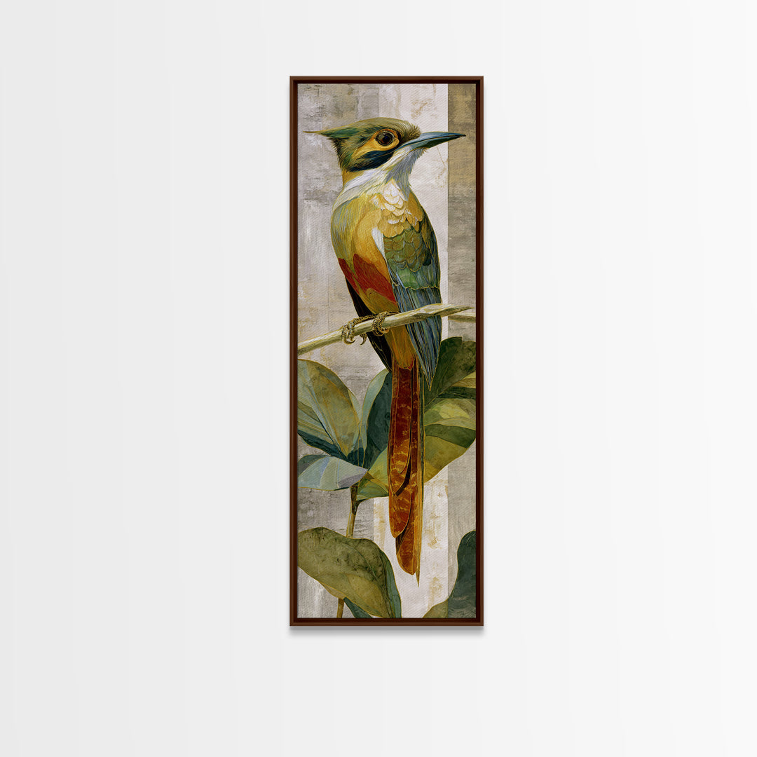 Colorful Jungle Bird Pattern Canvas Print, Tropical Art, Print, Living Room Decor, Fine Art, Tropic, Coastal Wall Art, TRO-1x3-32