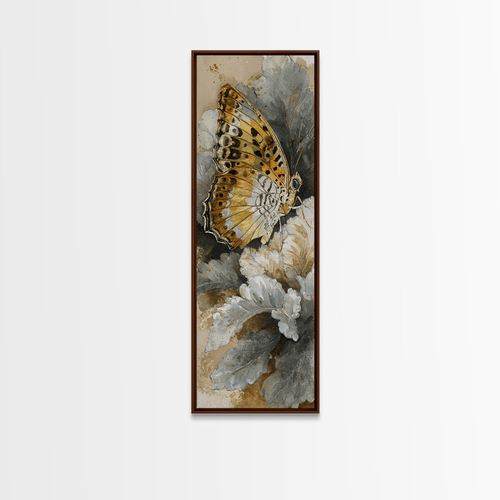 Tropical Butterfly and Flower Study Canvas Print, Tropical Art, Digital Print, Living Room Decor, Tropic, Downloadable Prints, TRO-1x3-35