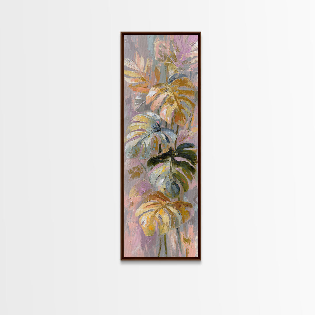 Lush Monstera Leaves Canvas Print, Tropical Art, Minimalist Decor, Living Room Decor, Fine Art, Tropic, Digital Print, TRO-1x3-37