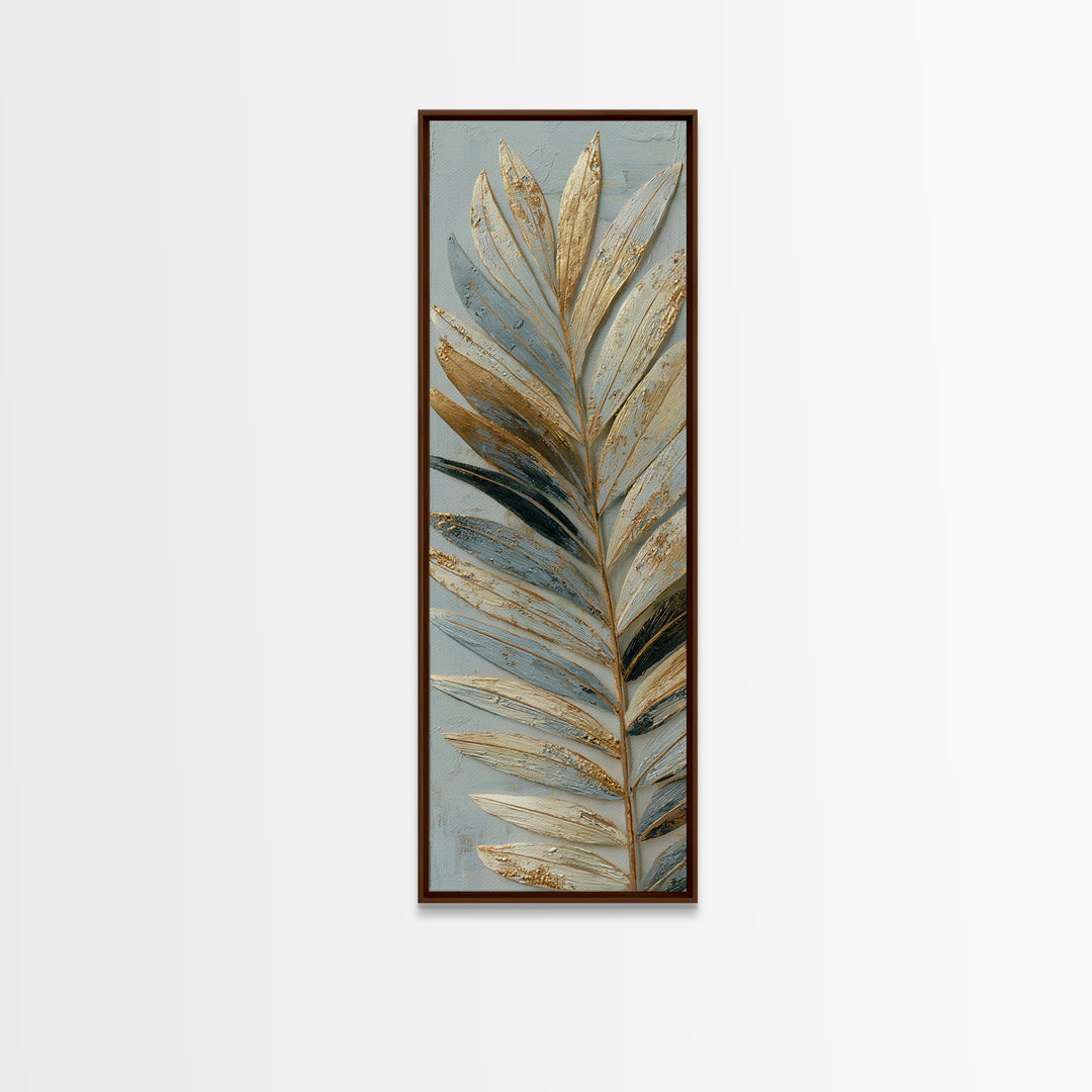 Rain Soaked Palm Leaf Closeup Canvas Print, Tropical Art, Coastal Decor, Living Room Decor, Fine Art, Tropic, Modern Decor, TRO-1x3-81
