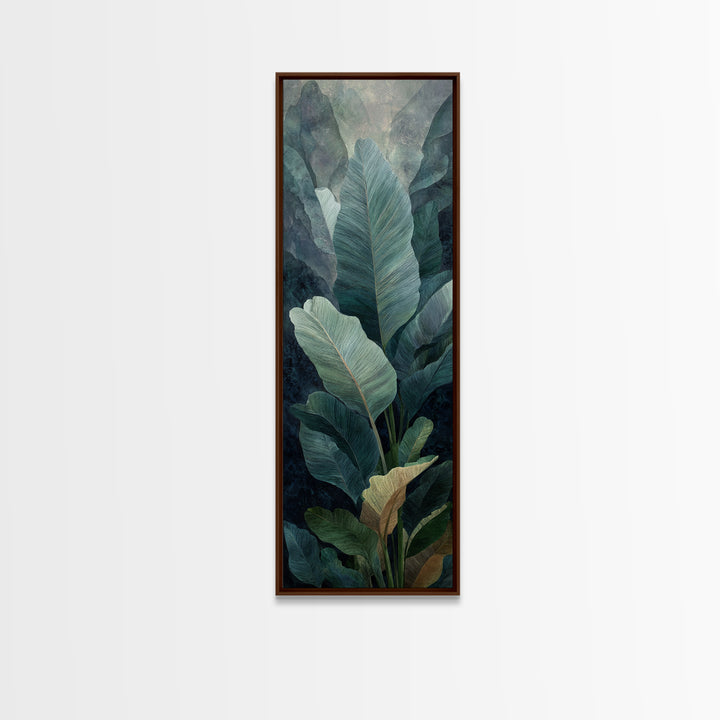 Banana Leaves Layered Canvas Print, Tropical Art, Art Print, Living Room Decor, Tropic, Abstract Painting, Watercolor Art, TRO-1x3-93