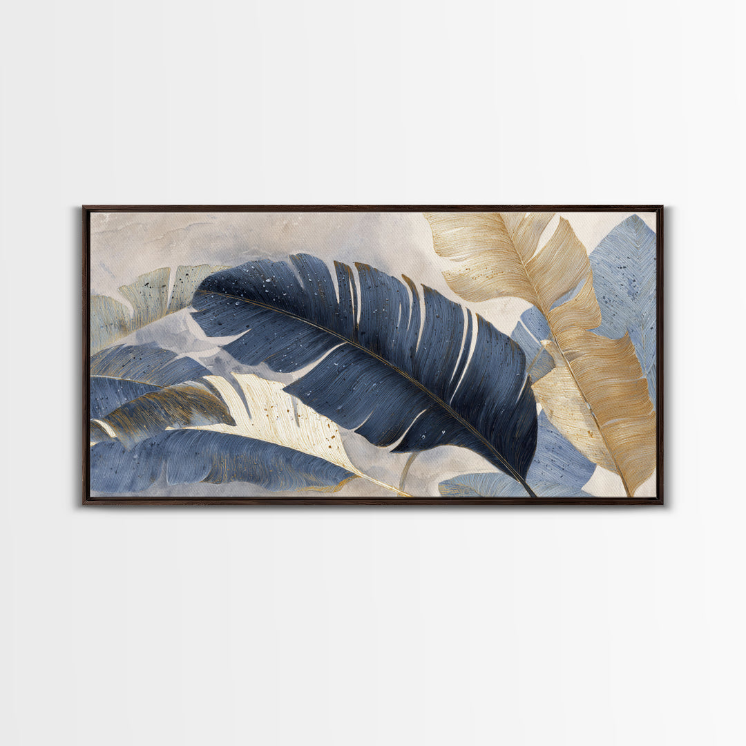 Rain Soaked Palm Leaf Closeup Canvas Print, Tropical Art, Art Print, Living Room Decor, Fine Art, Tropic, Abstract Painting, TRO-2x1-17