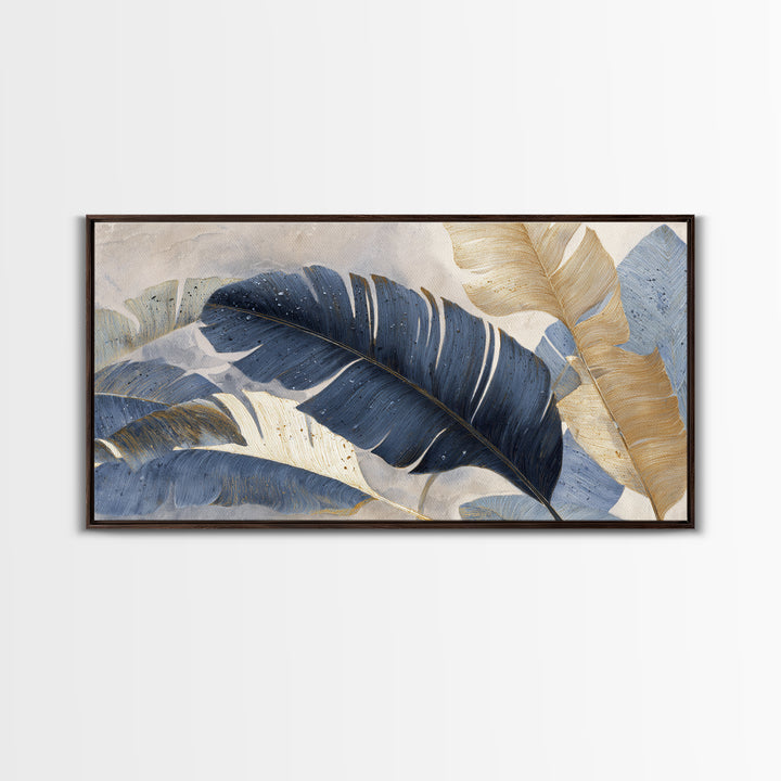 Rain Soaked Palm Leaf Closeup Canvas Print, Tropical Art, Art Print, Living Room Decor, Fine Art, Tropic, Abstract Painting, TRO-2x1-17