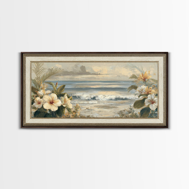 Sunset Surf Scene Framed Canvas Print, Tropical Art, Room Decor, Living Room Decor, Fine Art, Tropic, Printable, TRO-2x1-18