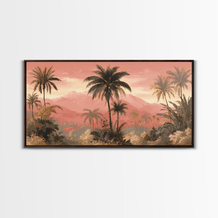 Palm Tree Silhouettes Canvas Print, Tropical Art, Digital Prints, Living Room Decor, Fine Art, Tropic 148, Set of Prints, TRO-2x1-48
