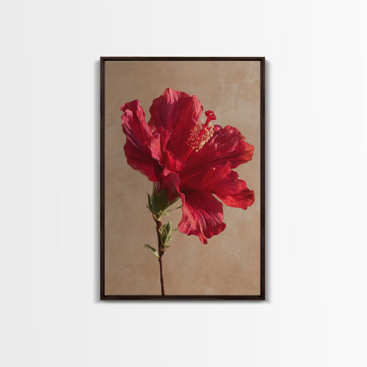 Hibiscus Flower Closeup Framed Canvas Print, Tropical Art, Digital Print, Living Room Decor, Tropic, Downloadable Prints, TRO-2x3-13