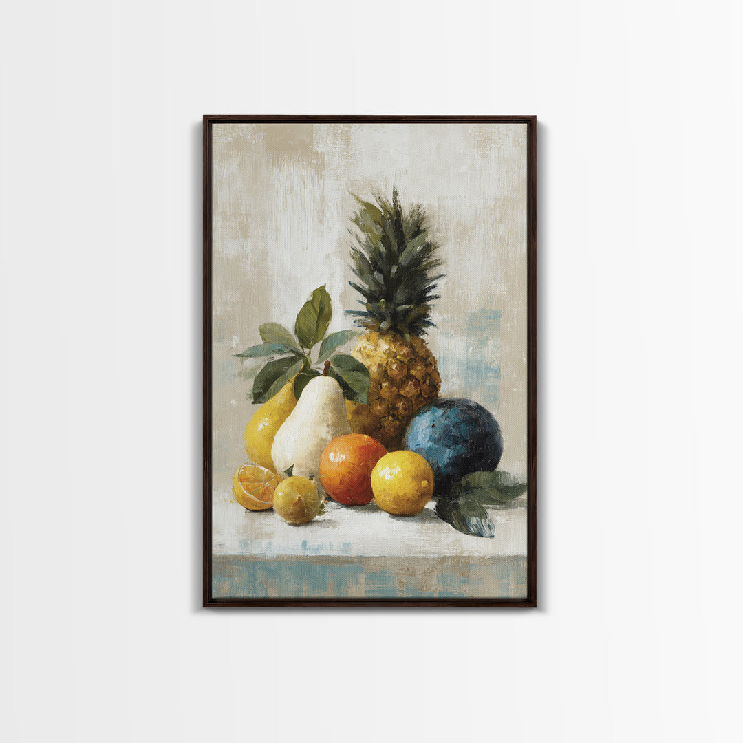 Tropical Fruit Market Arrangement Framed Canvas Print, Tropical Art, Printable Art, Living Room Decor, Abstract Art, Tropic, TRO-2x3-47