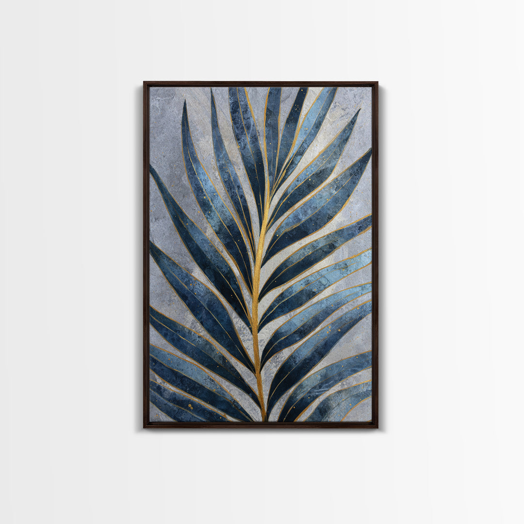 Rain Soaked Palm Leaf Closeup Canvas Print, Tropical Art, Printable Wall Art, Living Room Decor, Watercolor Art, Tropic, TRO-2x3-5