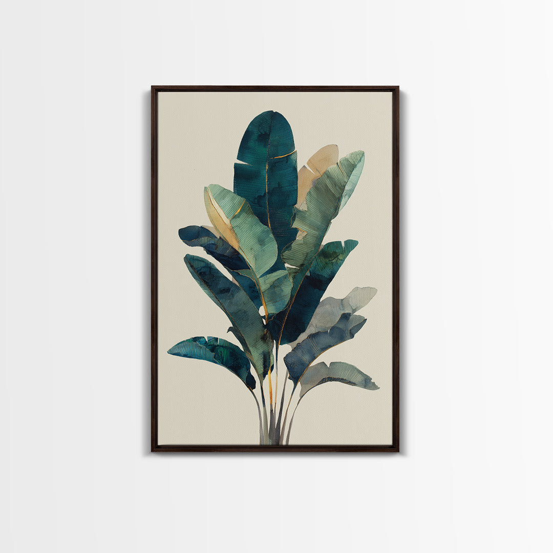 Banana Leaves Layered Canvas Print, Tropical Art, Coastal Wall Art, Living Room Decor, Fine Art, Tropic, Beach Prints, TRO-2x3-65