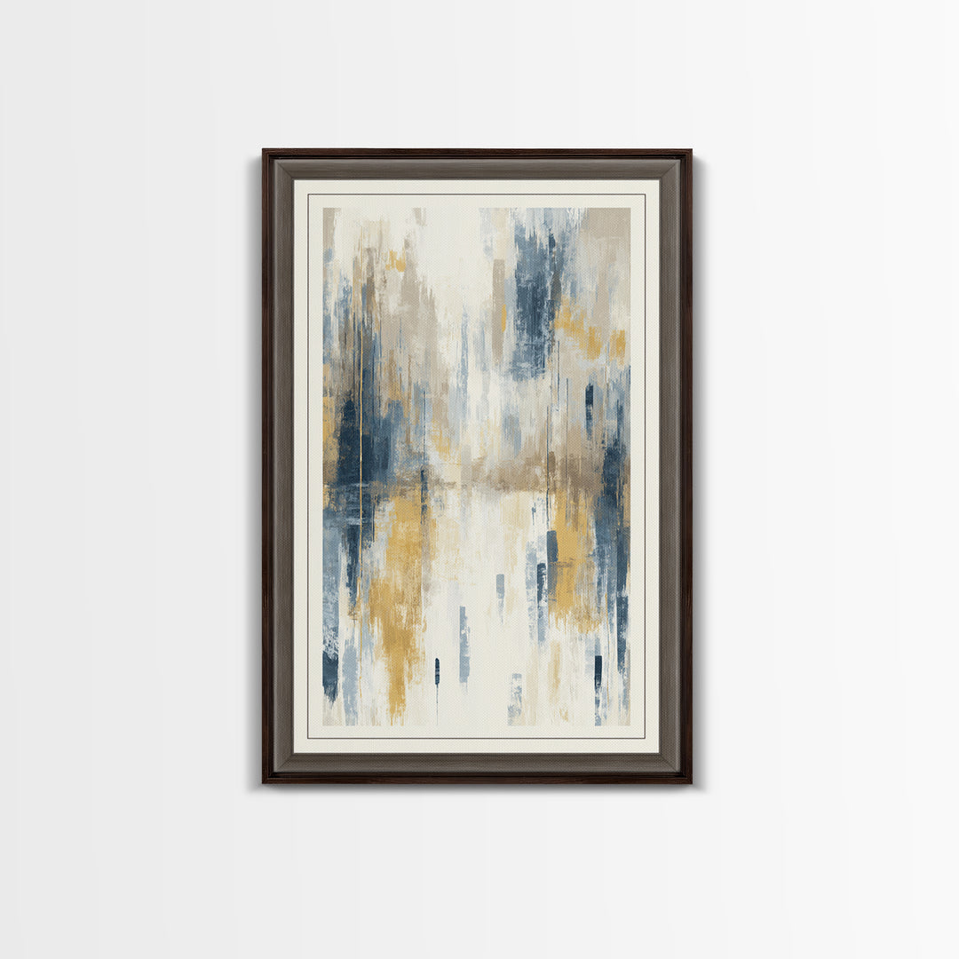 Jungle Waterfall with Misty Light Framed Canvas Print, Tropical Art, Abstract Painting, Living Room Decor, Fine Art, Tropic, TRO-2x3-69