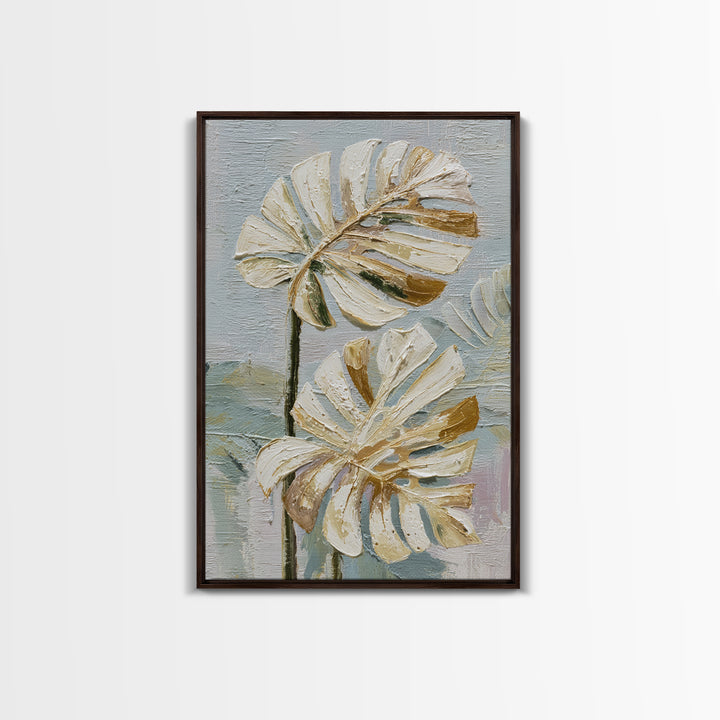 Lush Monstera Leaves Canvas Print, Tropical Art, Beach Decor, Living Room Decor, Oil Painting, Tropic, Fine Art Print, TRO-2x3-81