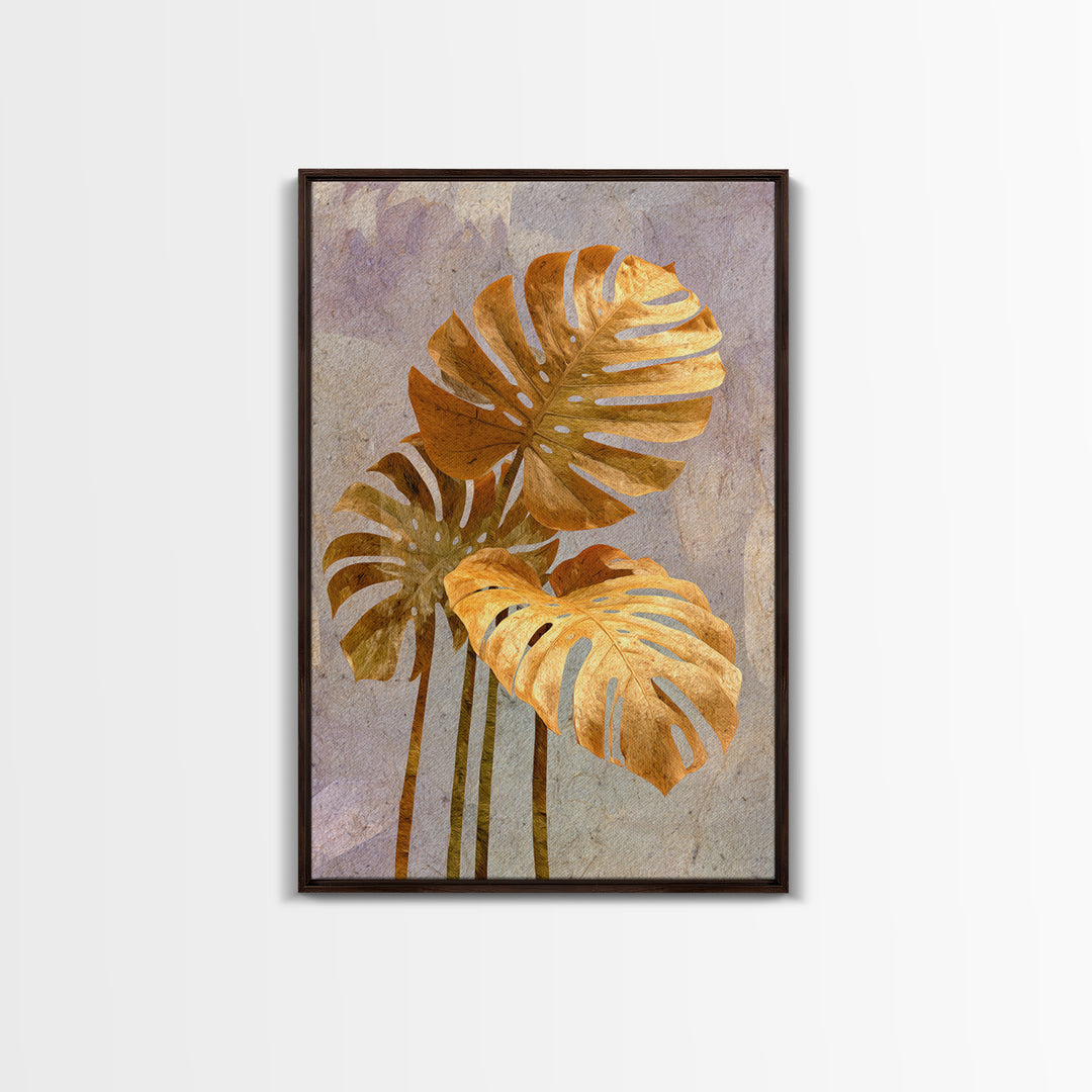 Lush Monstera Leaves Canvas Print, Tropical Art, Wall Art Prints, Living Room Decor, Fine Art, Tropic, Beach Wall Art, TRO-2x3-9