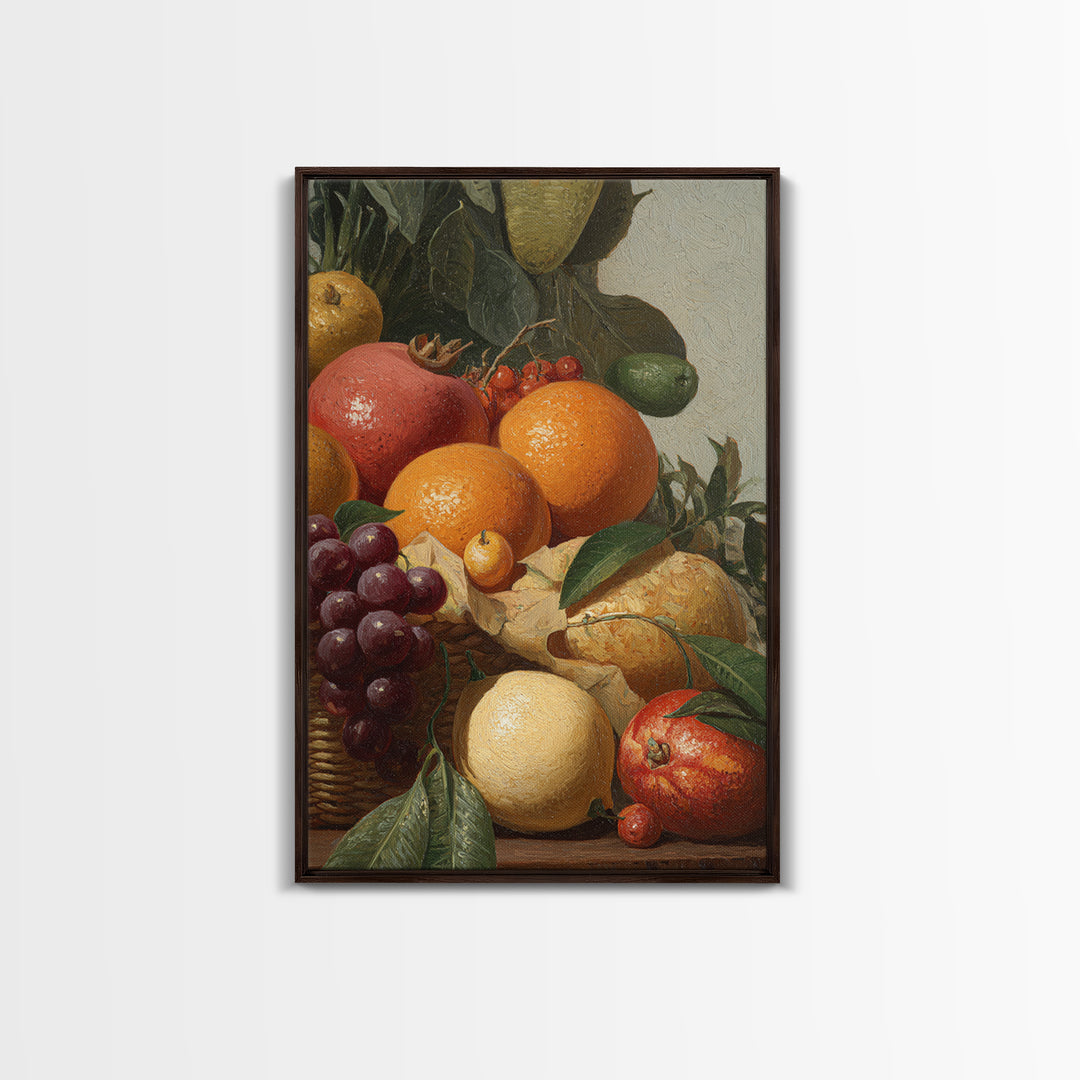 Tropical Fruit Market Arrangement Canvas Print, Tropical Art, Botanical Art, Living Room Decor, Oil Painting, Tropic, TRO-2x3-95