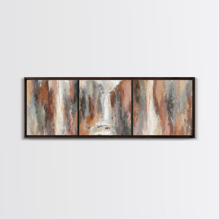 Jungle Waterfall with Misty Light Canvas Print, Tropical Art, Beach Decor, Living Room Decor, Oil Painting, Tropic, TRO-3x1-29