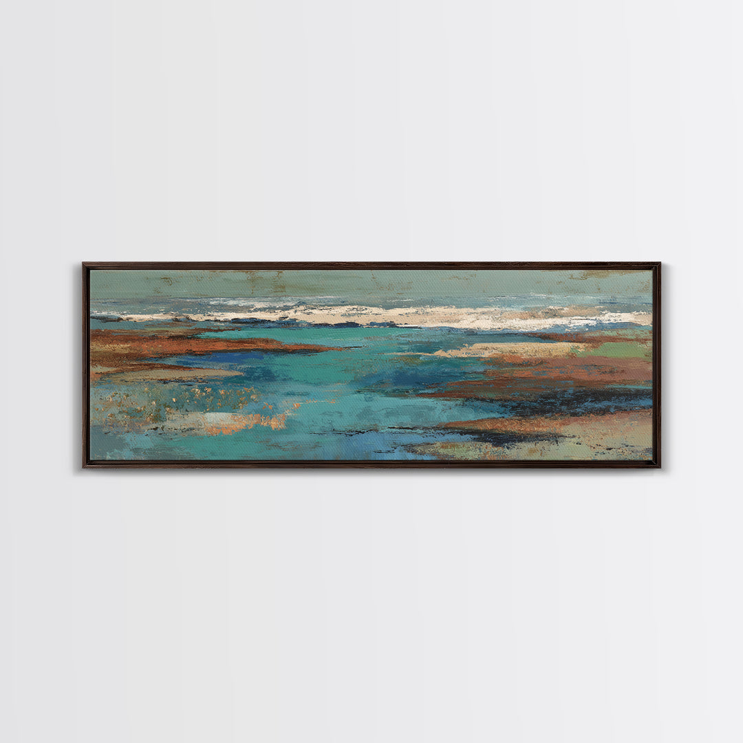 Tropical Lagoon with Turquoise Water Canvas Print, Tropical Art, Digital Art, Living Room Decor, Oil Painting, Tropic, TRO-3x1-95