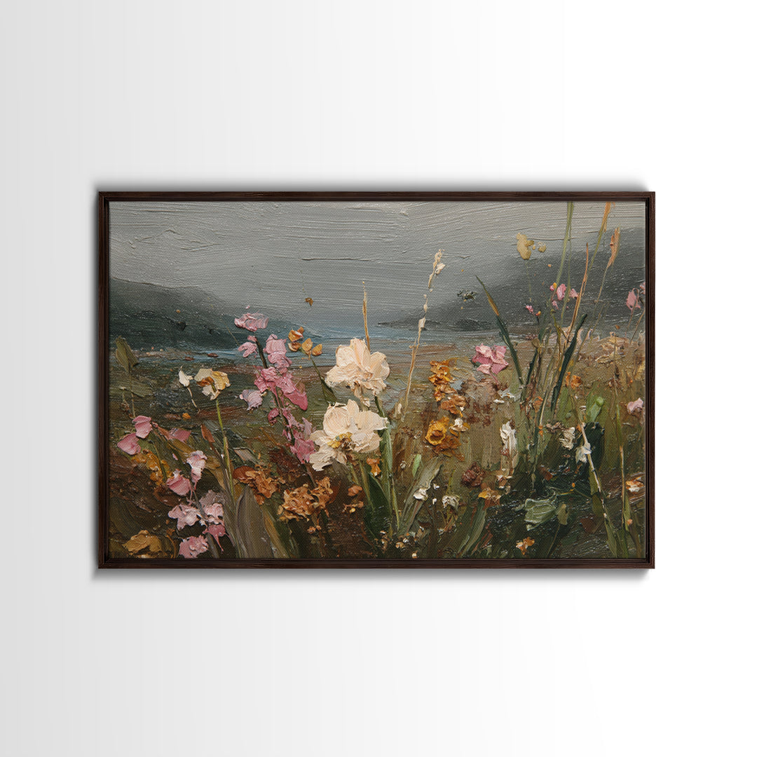 Orchid and Hummingbird Composition Canvas Print, Tropical Art, Abstract Painting, Living Room Decor, Fine Art, Tropic, TRO-3x2-38