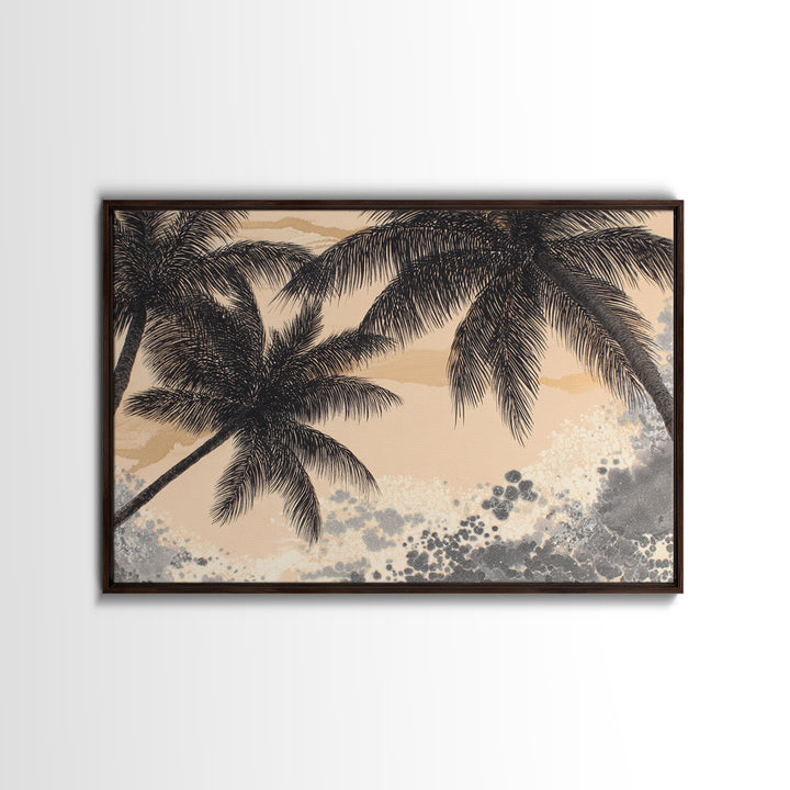 Palm Tree Silhouettes Canvas Print, Tropical Art, Room Decor, Living Room Decor, Fine Art, Tropic, Printable, TRO-3x2-56