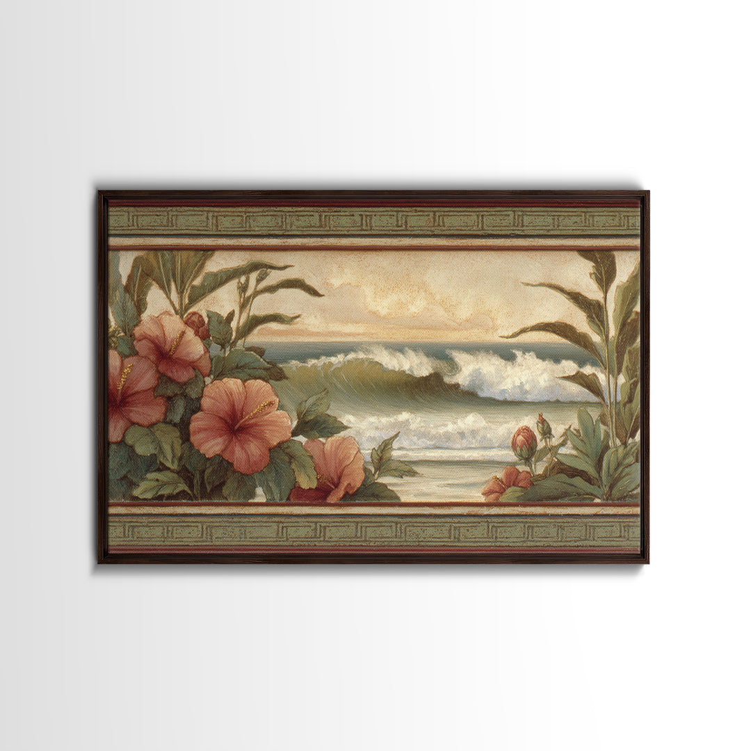Sunset Surf Scene Canvas Print, Tropical Art, Gallery Wall Art, Living Room Decor, Fine Art, Tropic, Textured Painting, TRO-3x2-98