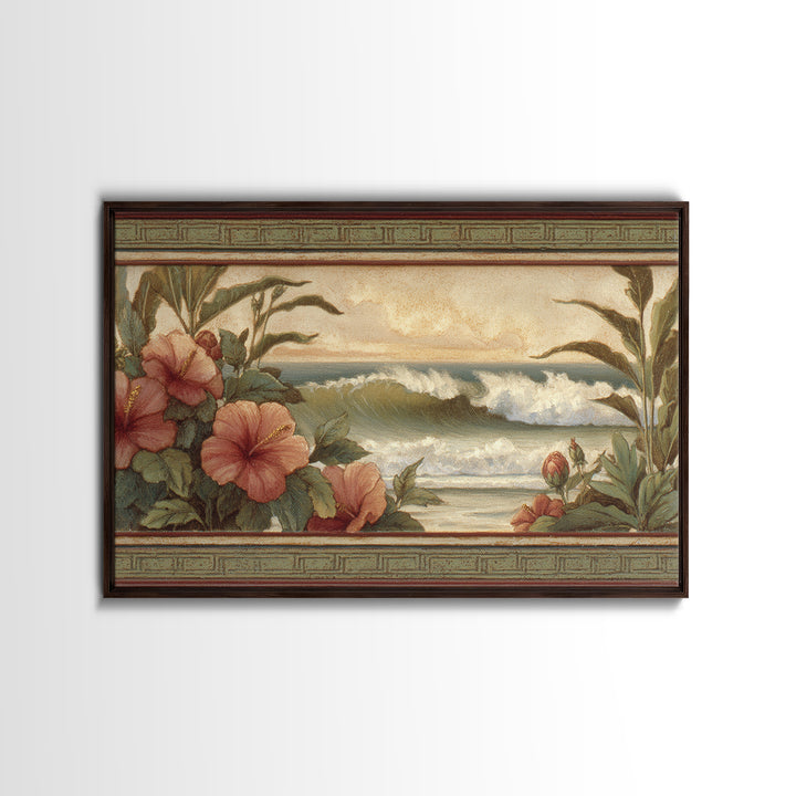 Sunset Surf Scene Canvas Print, Tropical Art, Gallery Wall Art, Living Room Decor, Fine Art, Tropic, Textured Painting, TRO-3x2-98
