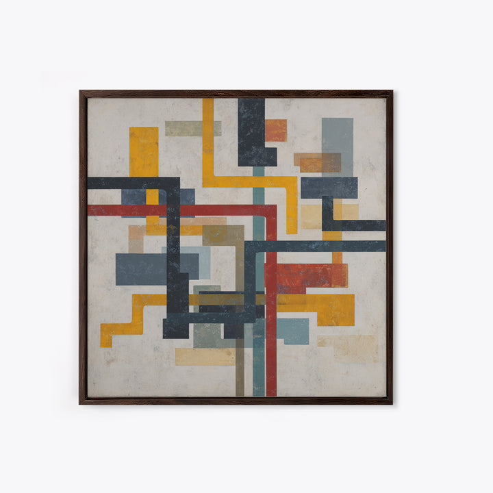 Abstract Subway Map Lines Without Labels Canvas Print, Urban Art, Home Decor, Living Room Decor, Abstract Art, Urban, URB-1x1-4
