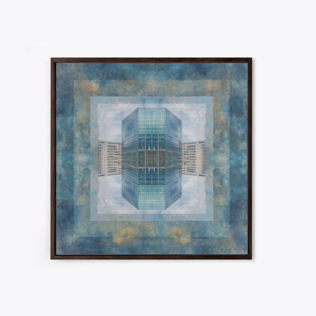 Modern Skyscraper Glass Reflections Canvas Print, Urban Art, Modern Decor, Living Room Decor, Fine Art, Urban, Home Decor, URB-1x1-86