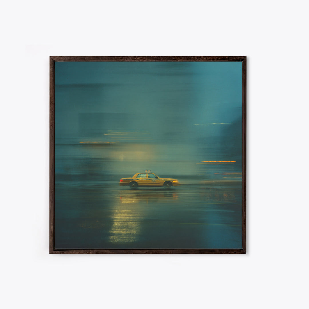 Taxi Cab Motion Blur Canvas Print, Urban Art, Wall Art, Living Room Decor, Fine Art, Urban, Digital Print, Printable Art, URB-1x1-99