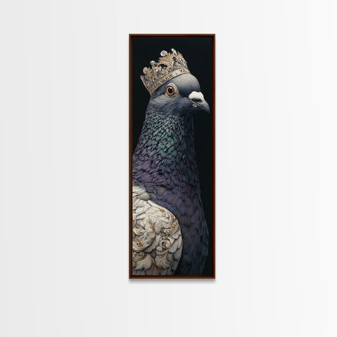 Urban Pigeon Portrait Canvas Print, Urban Art, Textured Wall Art, Living Room Decor, Oil Painting, Urban, Digital Download Art, URB-1x3-68