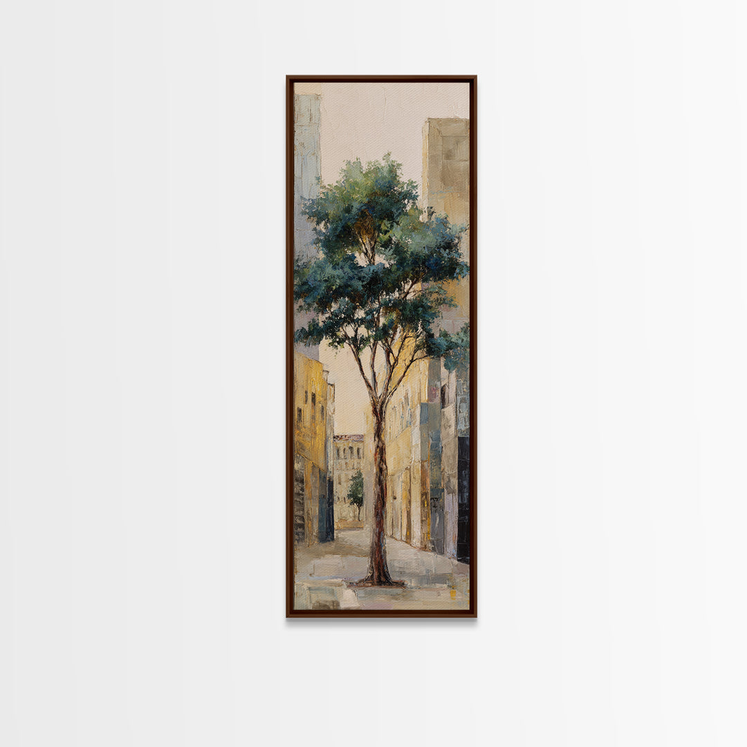 City Park Tree Framed by Buildings Canvas Print, Urban Art, Gay Art, Living Room Decor, Fine Art, Urban, Minimalist Decor, URB-1x3-78
