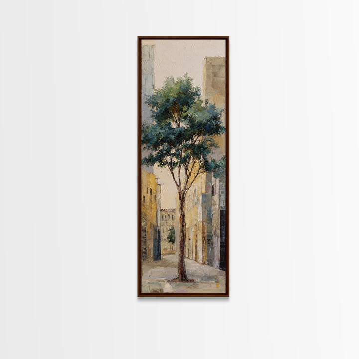 City Park Tree Framed by Buildings Canvas Print, Urban Art, Gay Art, Living Room Decor, Fine Art, Urban, Minimalist Decor, URB-1x3-78