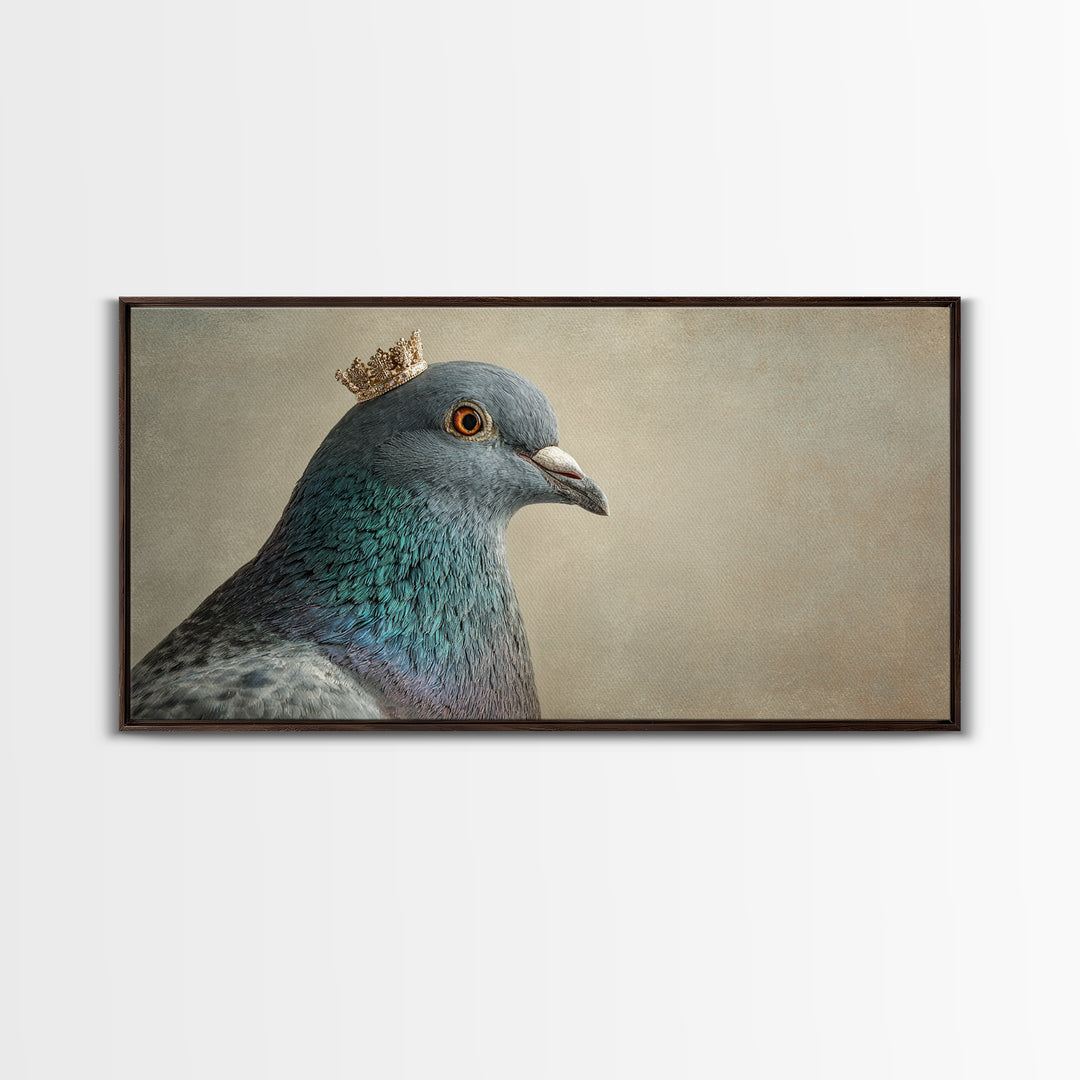 Urban Pigeon Portrait Framed Canvas Print, Urban Art, Minimalist Decor, Living Room Decor, Fine Art, Urban, Textured Wall Art, URB-2x1-28